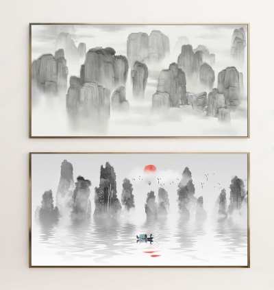 新中式装饰画3D模型下载